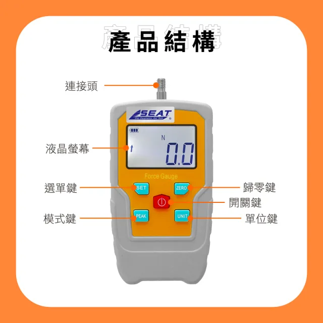 數位推拉力計50KG/500N/110Lb 測力計 推力 拉力 B-DFG50(拉力計 拉力測試 拉拔力測試)