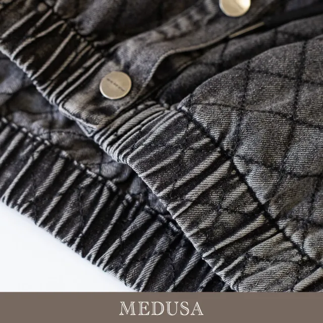 【MEDUSA 曼度莎】現貨-復古刷灰壓紋牛仔背心外套（M-XL）｜牛仔外套 休閒背心（701-1310A）