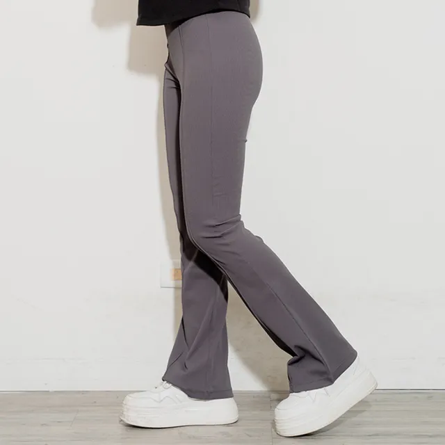 【The North Face】北臉 韓國 女版 白標 小車標 直條壓紋 喇叭褲 長褲 合身 運動 戶外