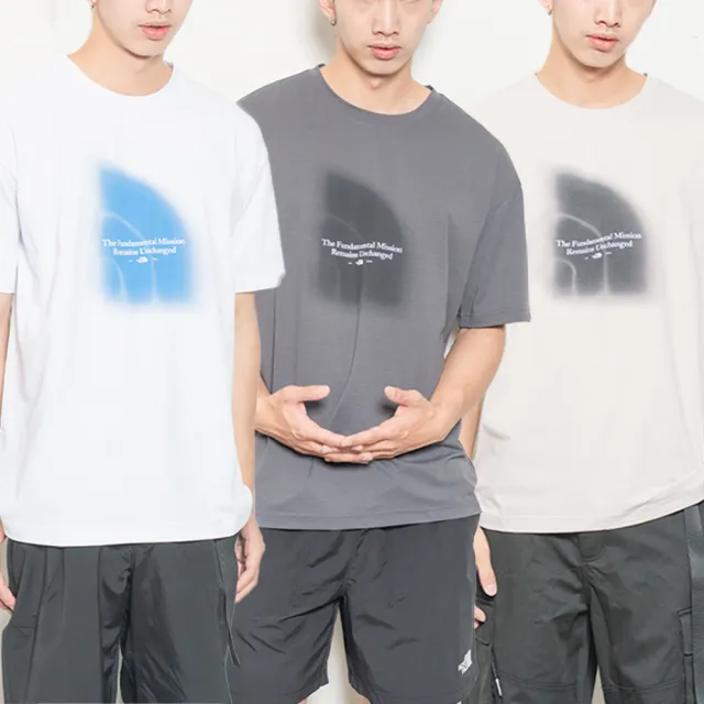 【The North Face】北臉 韓國 白標 設計暈染 文字標語 吸汗速乾 機能 短袖 男生短袖