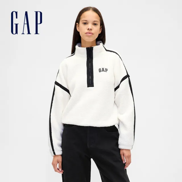 【GAP】女裝 Logo刺繡立領/圓領 長袖上衣/針織衫/帽T-多款任選(794845&844752&844423)