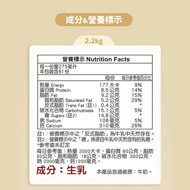 【KLIM 克寧】100%純生乳奶粉2.2kg/罐(無塑膠蓋環保版本/免運/水沖即享/溫暖營養)