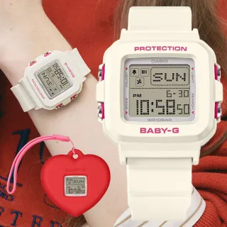 【CASIO 卡西歐】BABY-G+PLUS 愛心錶殼吊飾 俏皮可愛 電子腕錶(BGD-10KH-7)