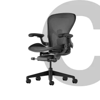 【Herman Miller】Aeron 全功能 - 石墨黑｜C SIZE｜世代家具｜原廠授權代理商(人體工學椅/電腦椅/辦公椅)