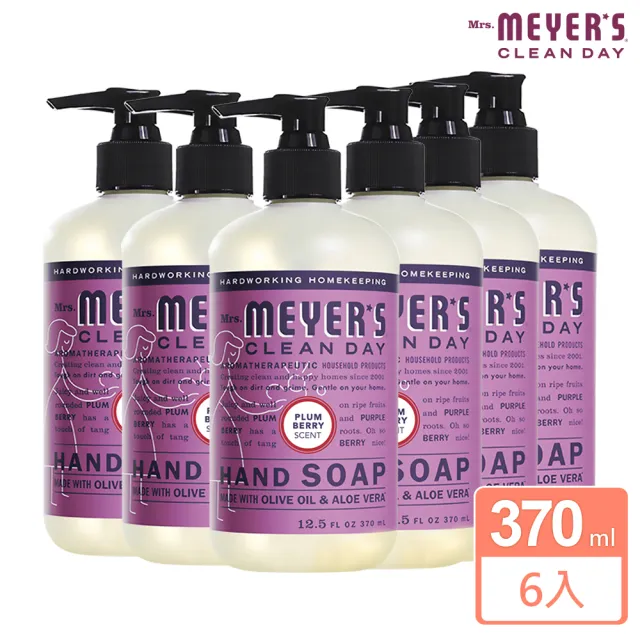 【Mrs.Meyers 梅耶夫人】莓果香氛洗手乳370mlx6(讓人無法抗拒的初戀氣息)