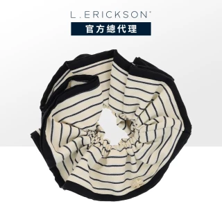 【L. ERICKSON】滾邊條紋造型大腸圈〈奶油白 / 黑〉