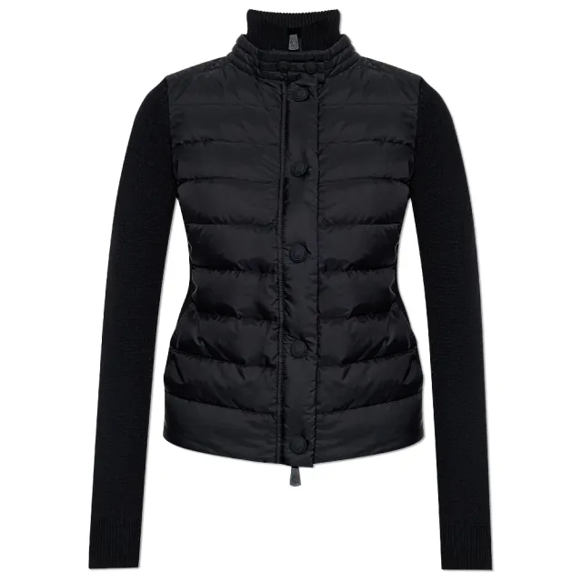【MONCLER】女款 前襟羽絨羊毛拼接外套-黑色(3號USA-L)