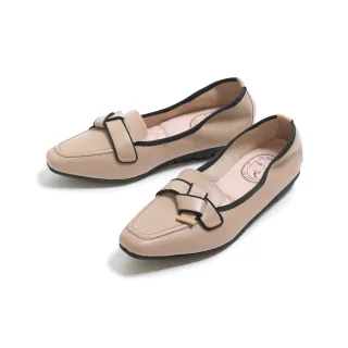 【FAIR LADY】我的旅行日記 簡約扭結羊皮平底樂福鞋(可可棕/502927 女鞋)