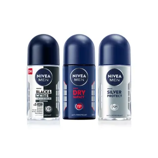 【NIVEA 妮維雅】男士無印乾爽/乾適活力/極限動力止汗乳液50mlx3(長效止汗配方/爽身)