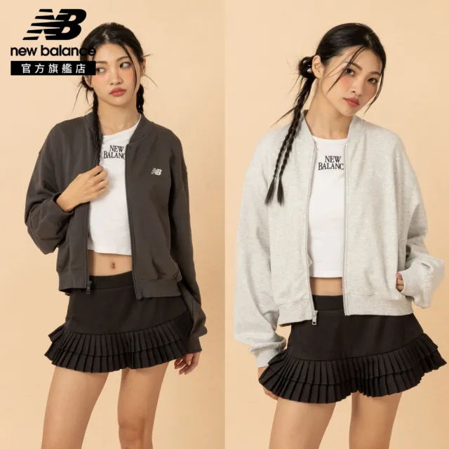 【NEW BALANCE】NB 外套 棉質外套_女性_深灰/淺灰_WJ617058ABR_WJ617058AHH(美版 版型偏大)
