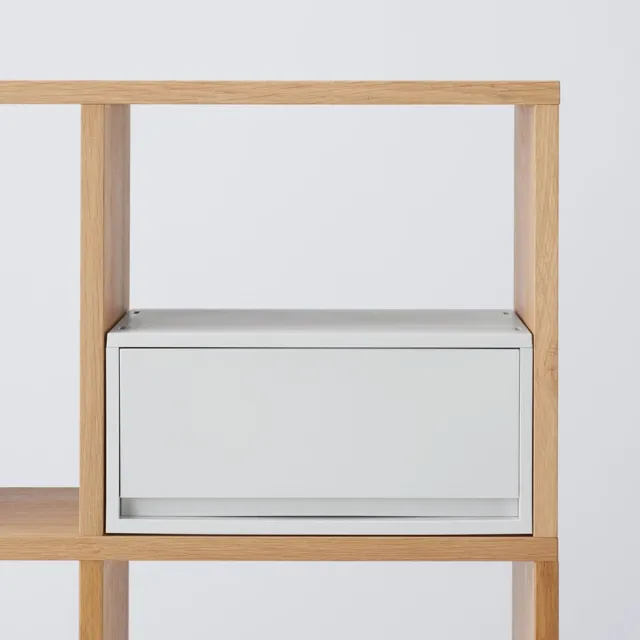 【MUJI 無印良品】PP資料盒/橫式/深型/白灰(2入組)