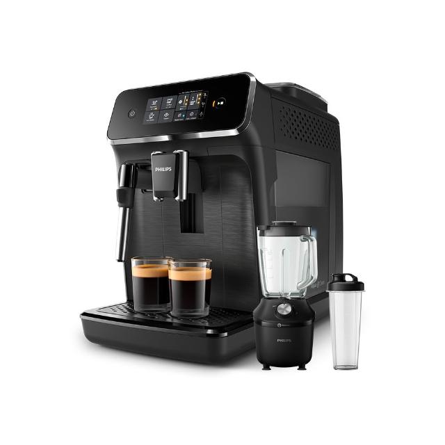 【Philips 飛利浦】全自動義式咖啡機(EP2220)+飛利浦秒碎冰沙果汁機黑(HR229101)不含星巴克豆