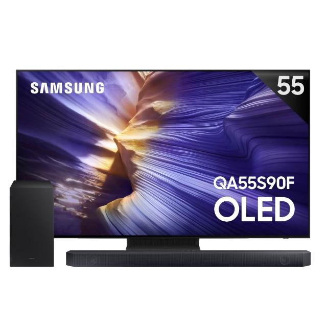 【Samsung 三星】55型 4K OLED AI智慧顯示器 55S90F 壁掛安裝(QA55S90FAXXZW)
