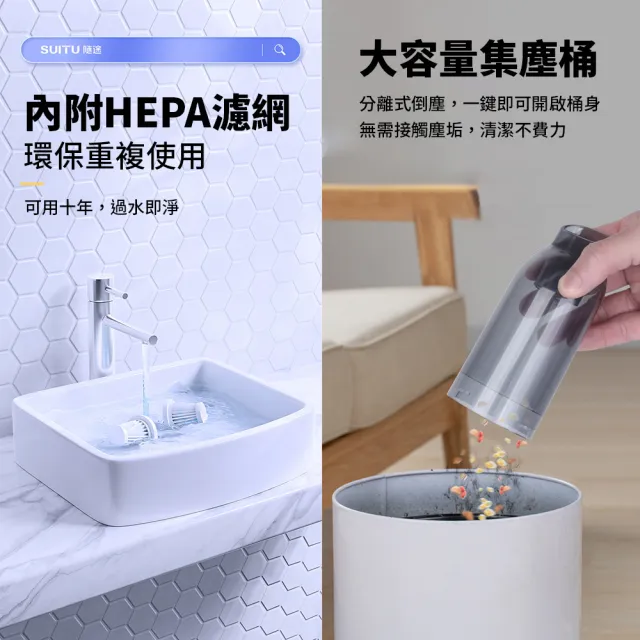 【SUiTU】Pro款大吸力車用吸塵器 無線手持 無刷電機(吹吸兩用 吸塵小鋼炮 ☆獨家加贈2顆濾芯)