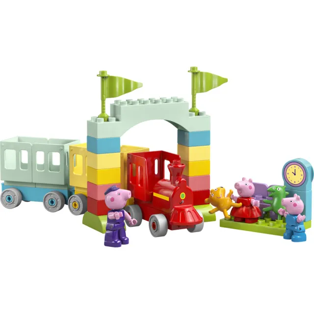 【LEGO 樂高】得寶系列 10466 跟爺爺一起搭火車(佩佩豬 學習遊戲 幼兒玩具 積木)