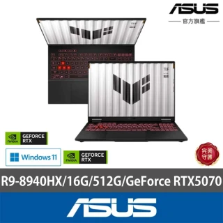 【ASUS 華碩】16吋GeForce RTX 5070 R9電競筆電(FA608PP-0071A8940HX/R9-8940HX/16G/512GB/W11)