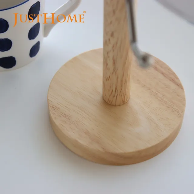 【Just Home】台灣製橡膠木6入馬克杯收納架(杯架 收納架)