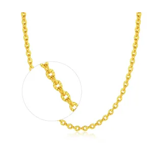 【周大福】時尚百搭十字鍊素鍊黃金項鍊_計價黃金(鍊長45cm)