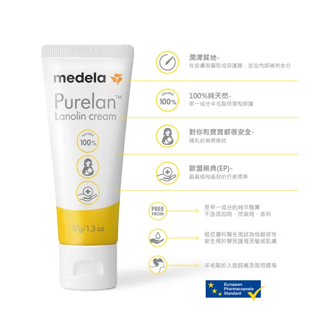 【Medela】Purelan☆ 2.0 純羊脂膏2.0升級版 37g(原廠公司貨)