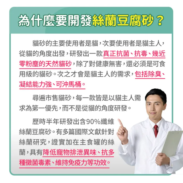 【毛孩時代】90%纖維絲蘭豆腐砂6L*6袋(貓砂/豆腐砂/保健貓砂)