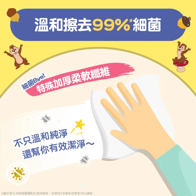 【HUGGIES 好奇】純水濕巾迪士尼加厚型70抽x16包x3箱 史迪奇/三眼怪/奇奇蒂蒂/奇奇蒂蒂加蓋80抽x12包x3箱
