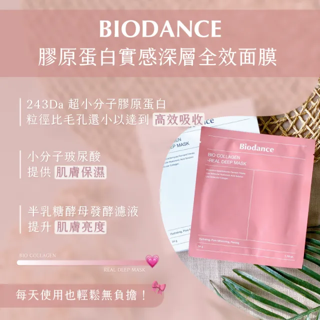 【Biodance】深層保濕面膜/膠原蛋白深層全效面膜 4片入(補水面膜 韓國 保濕 小分子玻尿酸)