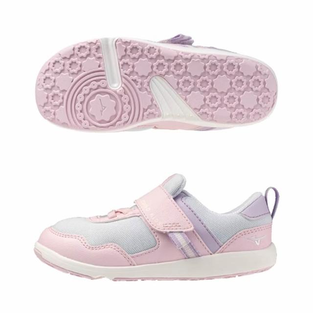 【MIZUNO 美津濃】運動鞋 童鞋 中童 大童 魔鬼氈 PLAMORE 粉藍 C1GD264206