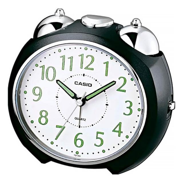 【CASIO 卡西歐】大數字夜光防貪睡鬧鐘(TQ-369-1/速)