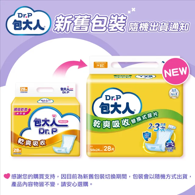 【包大人】乾爽吸收 替換式尿片50*24cm(28片x6包/箱購 搭配成人紙尿褲)