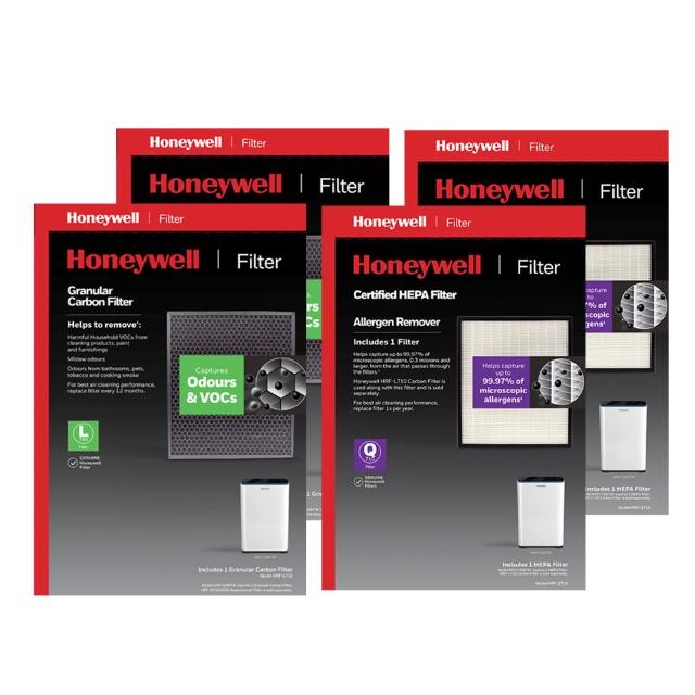 【Honeywell】適用HPA710WTW兩年份專用濾網組(HEPA濾網HRF-Q710 x2盒+顆粒活性碳濾網HRF-L710 x2盒)