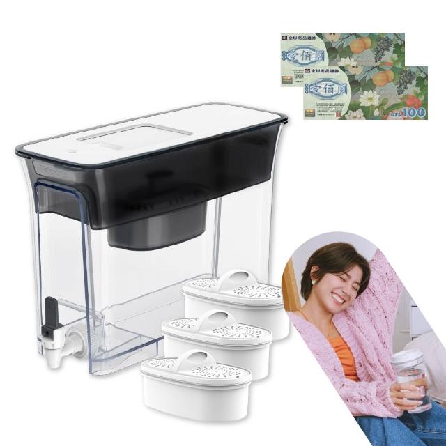 【Waterdrop】Slim常溫/冰箱兩用大容量濾水壺1年份套組8.3L WFD-40L(1壺1芯+3芯)
