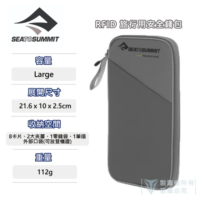 【SEA TO SUMMIT】雙11 RFID旅行用安全錢包 - L(錢包/安全夾/旅行用/防盜系列)