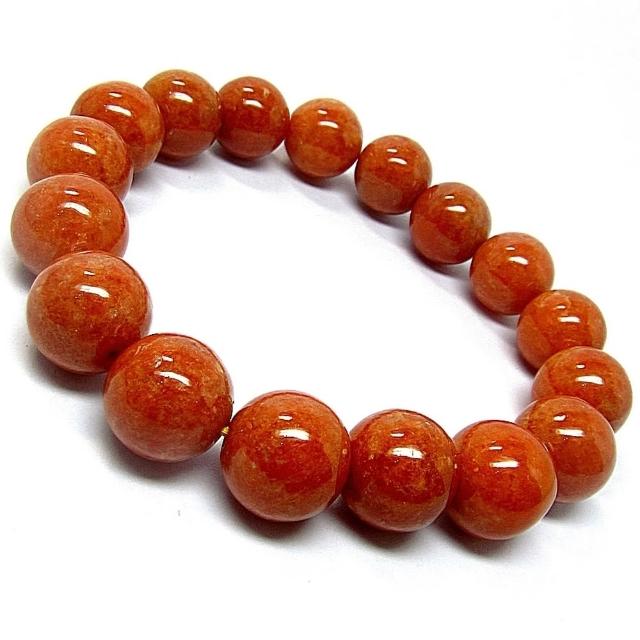 【小樂珠寶】頂級極品大顆紅翡13mm 翡翠玉石手珠手鍊PP83(冰種玻璃種紫羅蘭翡翠專賣店)