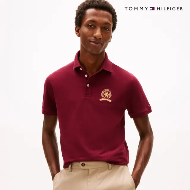 【TOMMY HILFIGER】官方旗艦館TH標準版型 Polo 衫_紅色
