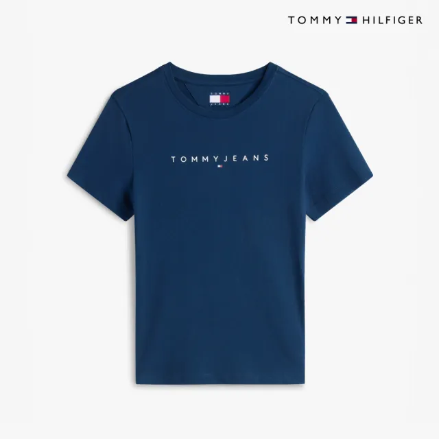 【TOMMY HILFIGER】官方旗艦館標誌修身版型 T 恤_藍色