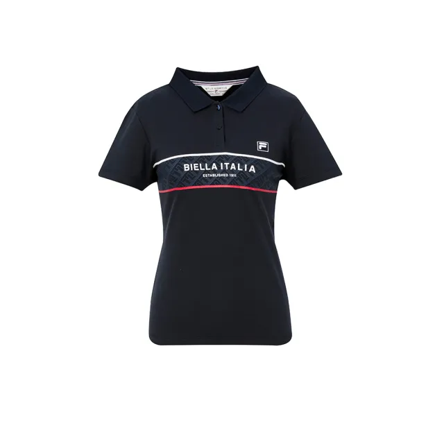 【FILA】女短袖POLO衫-藏青 5POA-1719-NV