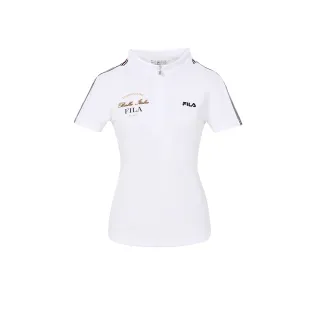【FILA】女短袖半門襟T恤-白色 5TEA-1716-WT