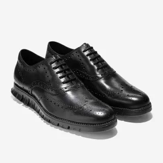【Cole Haan】ZEROGRAND WINGTIP OXFORD 翼尖雕花商務正裝鞋 男款寬楦 黑色(C20719)