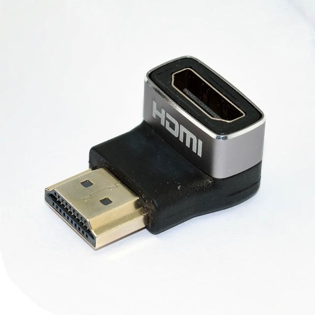 【Fujiei】8K HDMI 2.1 高畫質影音轉接頭/HDMI公頭轉母頭 L型 上彎