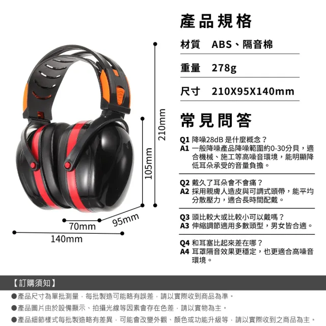工業用抗噪音耳罩 工業隔音耳罩 車床防噪耳罩 木工隔音耳罩 工業級防護耳罩 職安耳罩190-LDB
