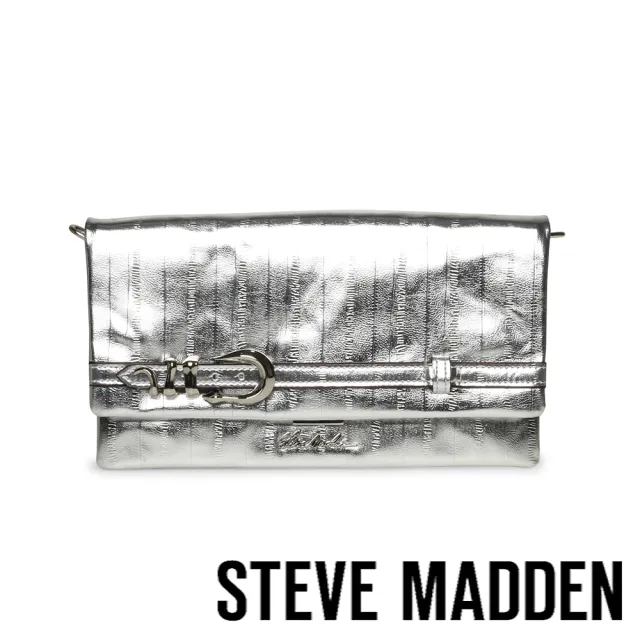 【steve madden】素面翻蓋鍊條側背包 BFRESH(銀色)
