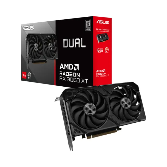 【華碩】顯卡超值組★Dual Radeon™ RX 9060 XT 16GB  顯示卡+TUF Gaming TR120 ARGB 風扇 - 三入組 白色