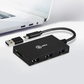 【aibo】Type-C ATM+記憶卡+3.0HUB 多合一晶片讀卡機(附USB轉接頭)