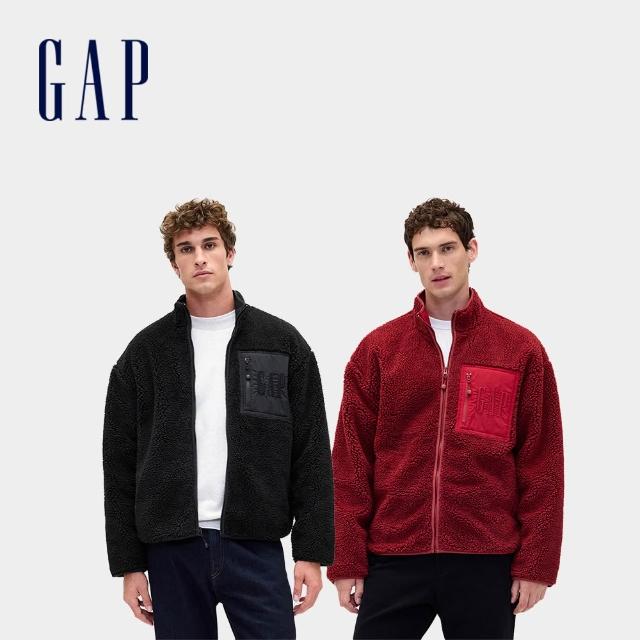 【GAP】男裝 Logo刺繡立領外套(853427)