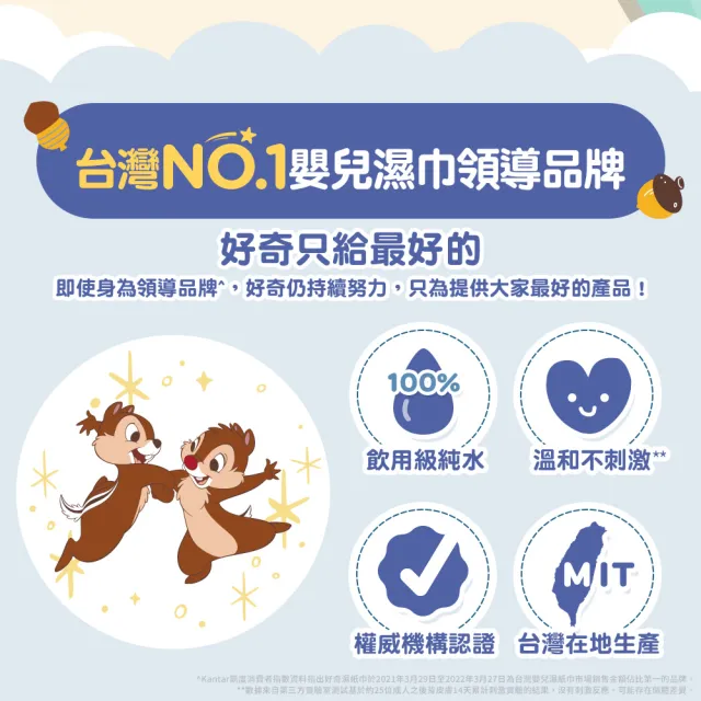 【HUGGIES 好奇】純水濕巾迪士尼加厚型70抽x16包 三眼怪/玩具總動員/奇奇蒂蒂加蓋80抽x12包