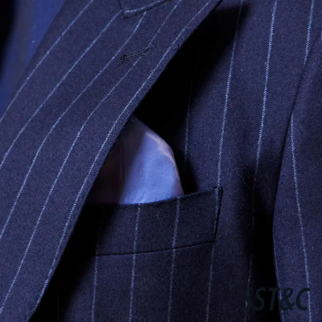 【SST&C】男裝 米蘭系列藏青直條紋修身版西裝外套-825211012041(換季65折)