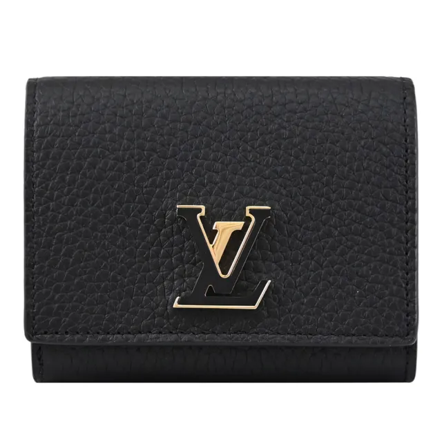 【Louis Vuitton 路易威登】LV M12149 Capucines Tiny 金屬LOGO牛皮扣式零錢短夾(現貨)