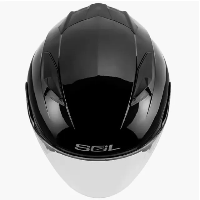 【SOL】SO-7E 素色 素黑 3/4罩式 開放式安全帽(內襯│半罩│加長型鏡片│內藏墨鏡)