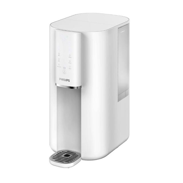 飛利浦 ADD6901 桌上型飲水機，提供熱水、溫水、冰水三種溫度選擇，每種儲水容量達2L，總容量7L以下，適閤家庭或辦公室使用。尺寸20x30.2x40.4cm，輕巧不佔空間，110V/60Hz電壓，消耗功率1000W以上，快速加熱高效節能。產地中國，全機保固1年，BSMI認證安心選購。