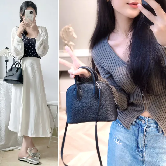 【MoonDy】包包 女手提包 貝殼包 牛皮手提包 保齡球包 真皮包包 保齡球包 迷你包包 精品包